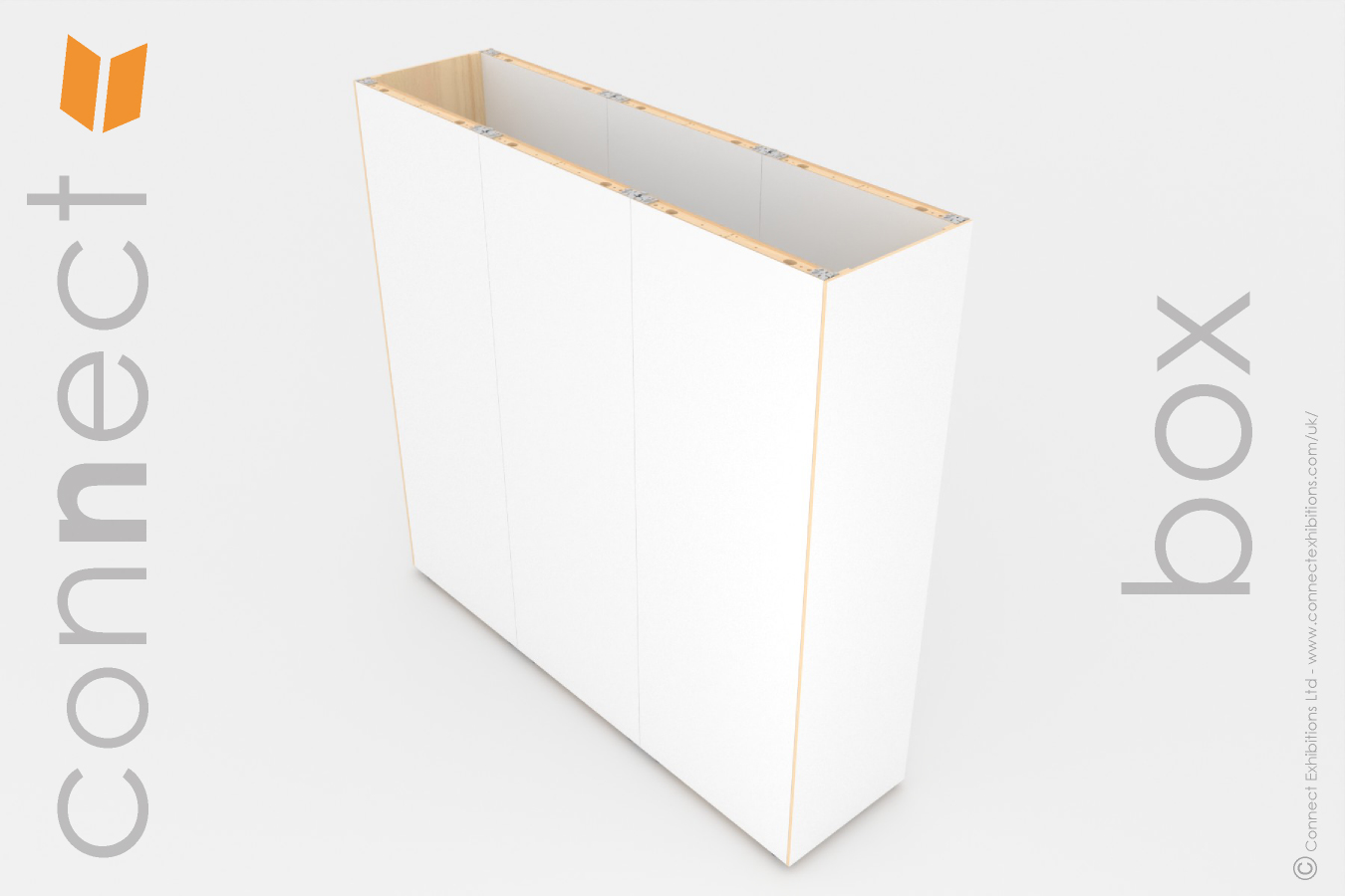 6 panels and 2 wide ends - white-partition-walls-boxes configuration freestanding