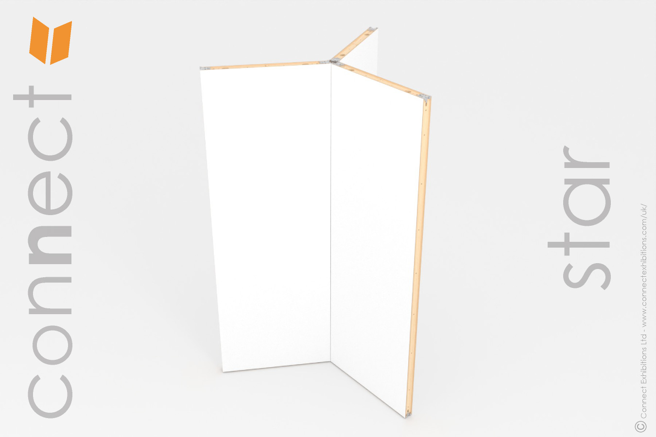 3 panels, white-office-dividers-stars configuration freestanding