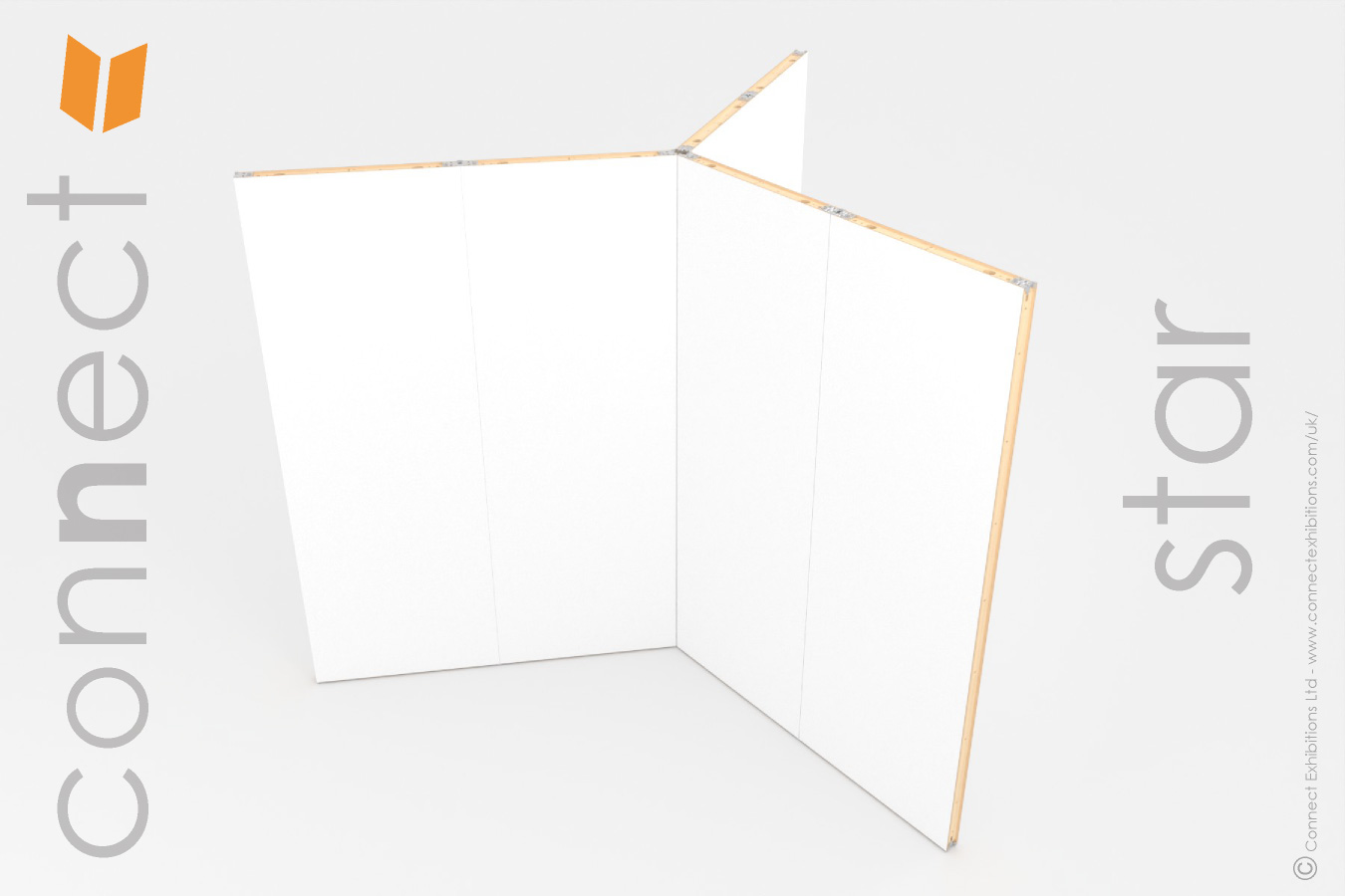 6 panels, white-office-dividers-stars configuration freestanding