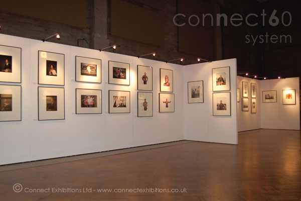 White Exhibition Walls for an Artists Exhibition in London - UK.